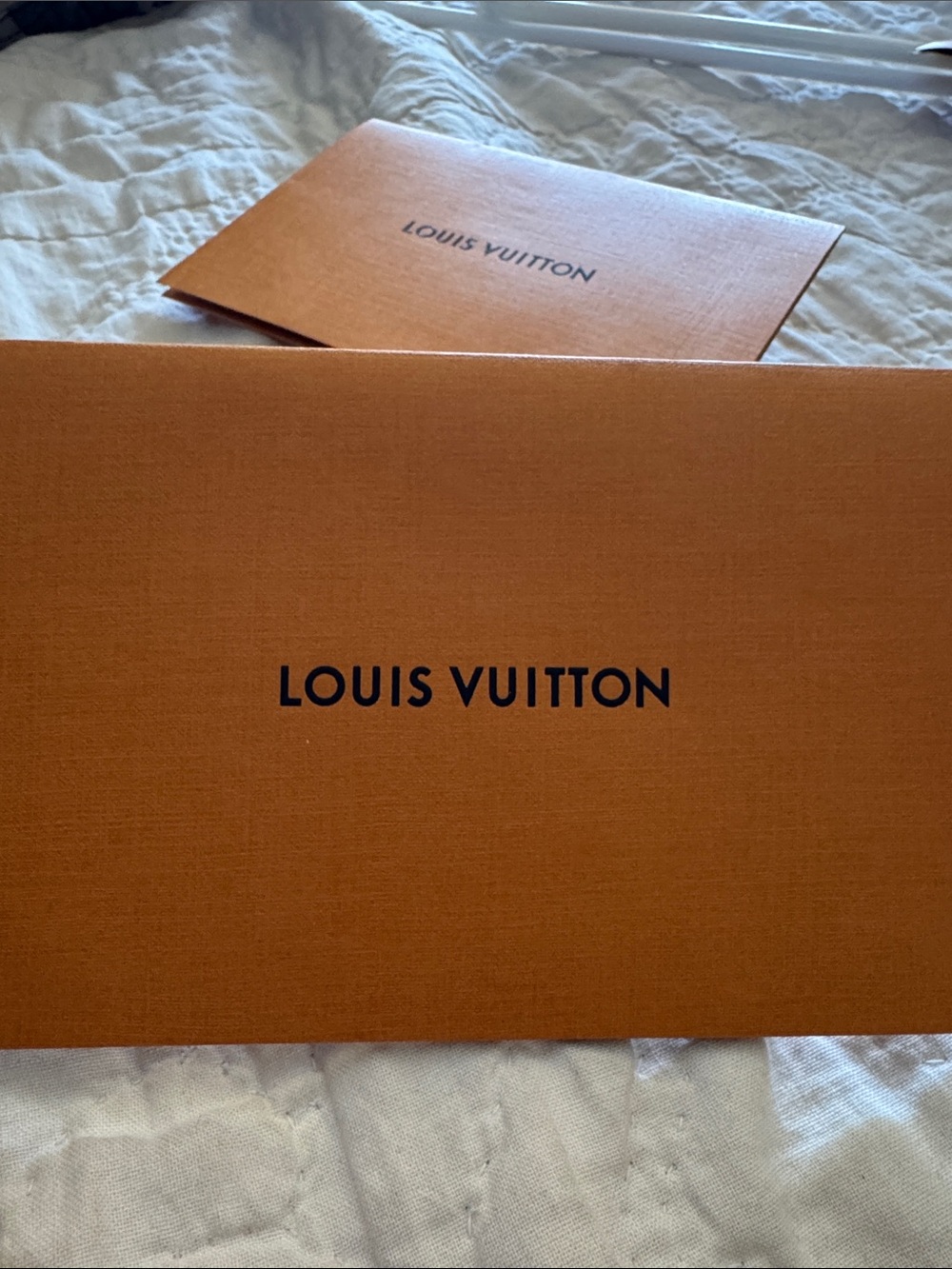 Louis Vuitton Orange Folded Card Set with Black Logo
